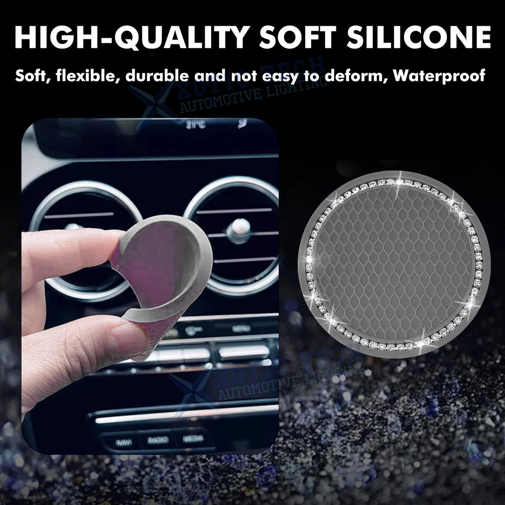 2.75 Inch Silicone Bling Car Cup Holder Insert Coaster for Auto Interior (-)
