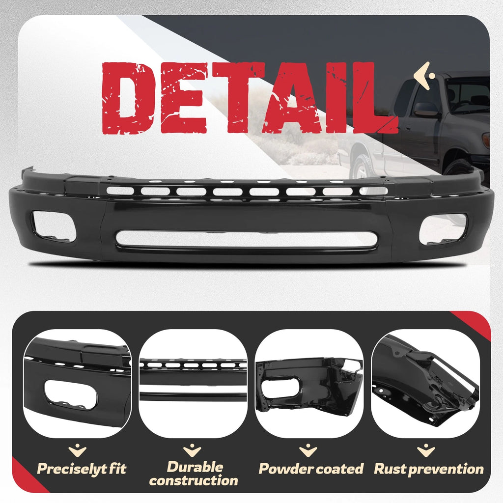 Front Bumper Face Bar for Toyota Tundra (2000–2006) Black Steel
