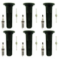 Set of 6 NGK G-Power Platinum Spark Plugs & Coil Boots for Trailblazer Envoy (2002–2009)