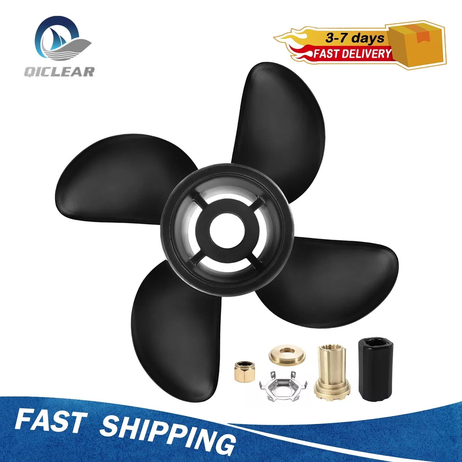 14X23 Aluminum Boat Propeller for Mercury Engines (135-300HP) 15 Tooth 4 Blades RH