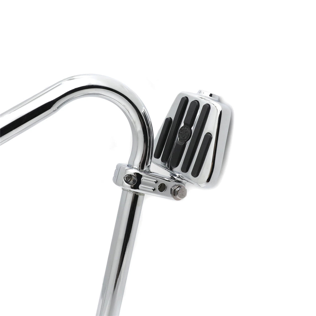 Chrome 1 1/4" Gear Skull Foot Peg Footrest w/ P-Clamp Kit for Harley Sportster