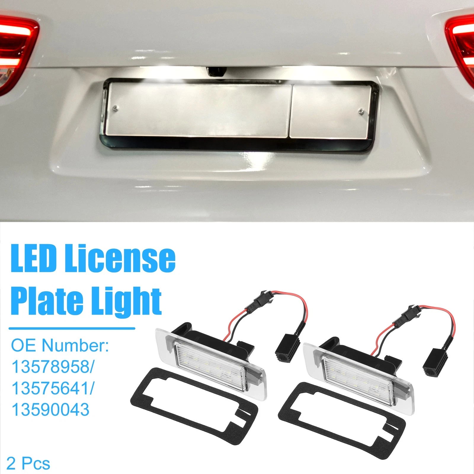 2X LED License Plate Light No.13578958 for Chevy Suburban (2015–2020)
