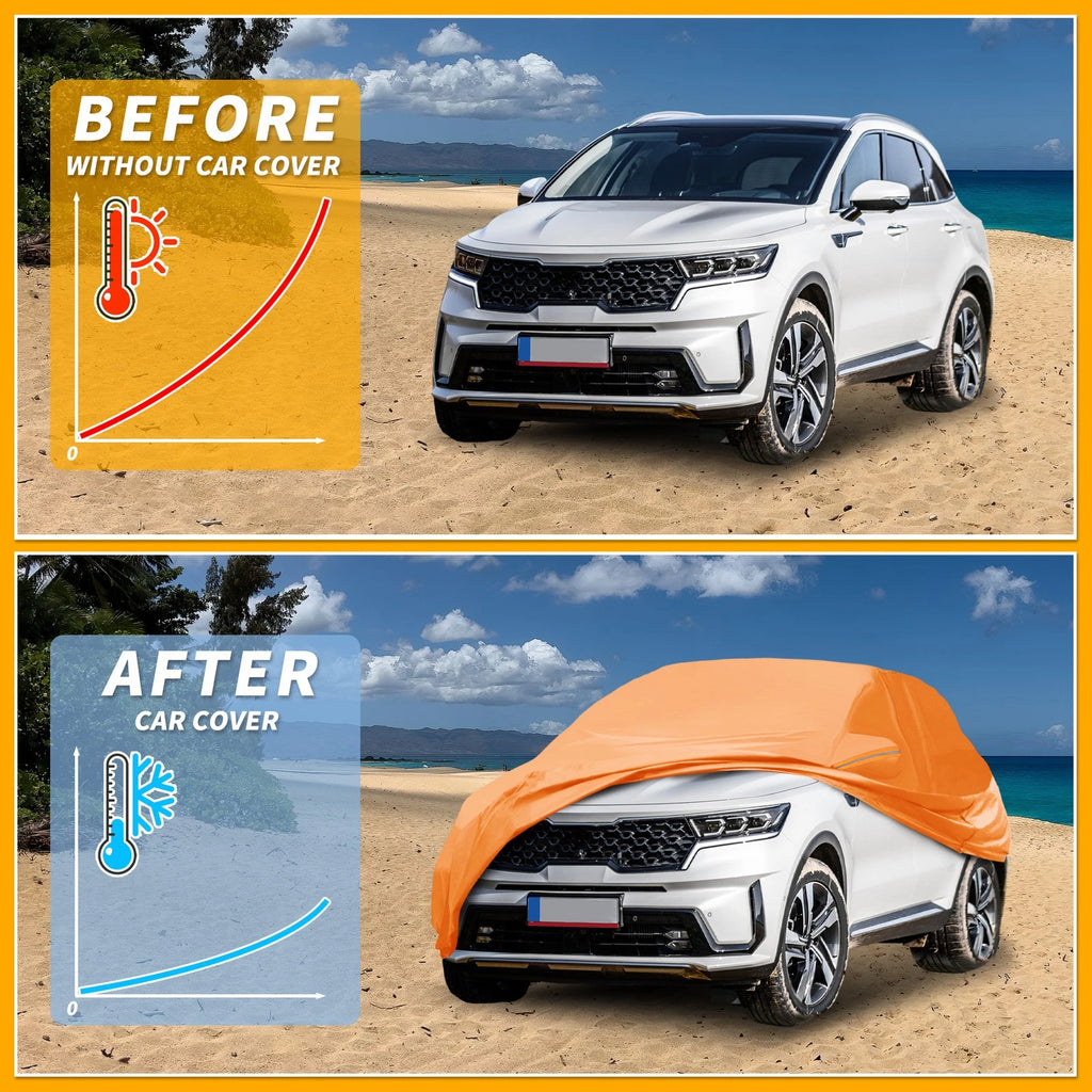 Waterproof Car Cover for Kia Sorento (210D-PU, Orange)