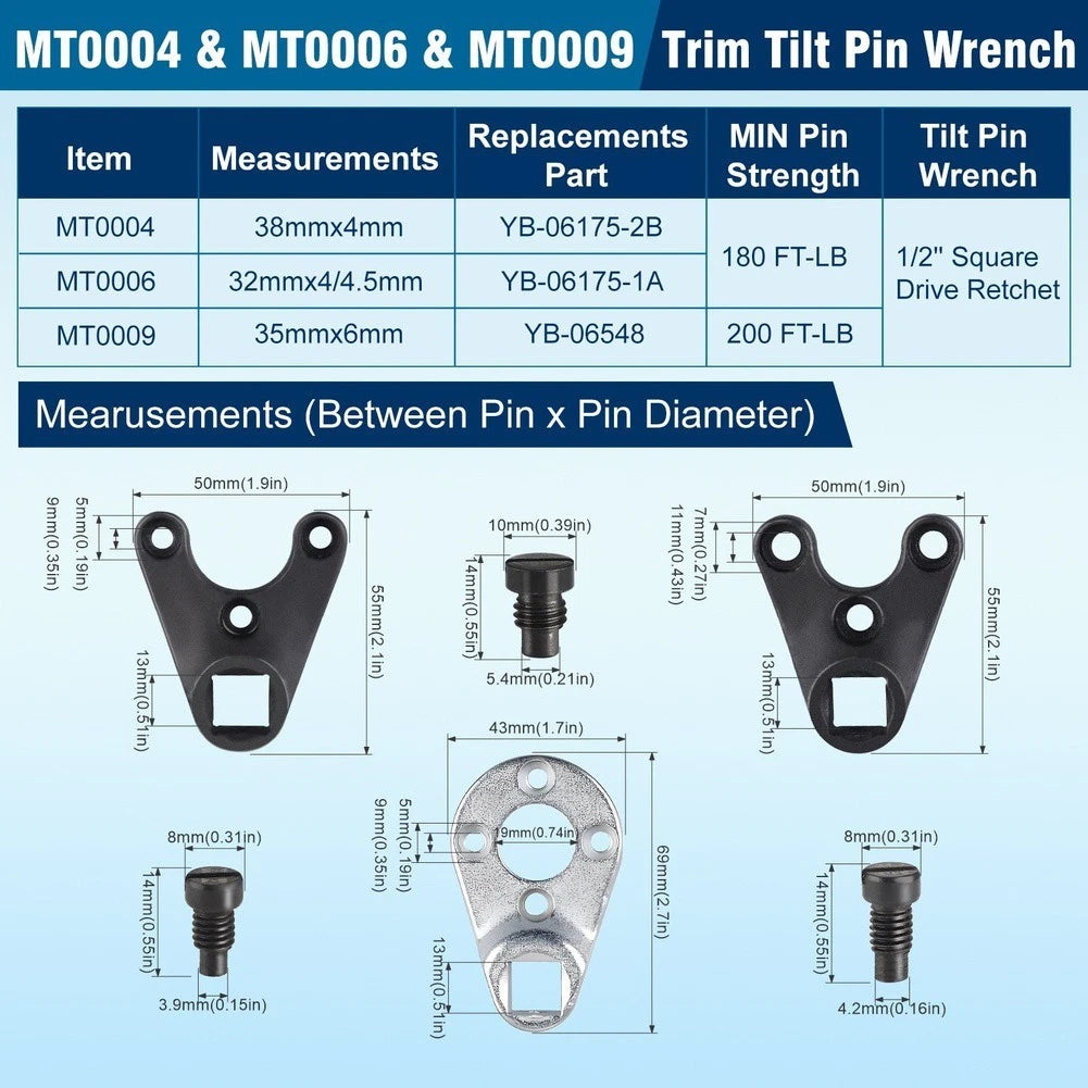 Trim Tilt Wrench Tool for Heavy Duty Marine Applications (2010–2023)
