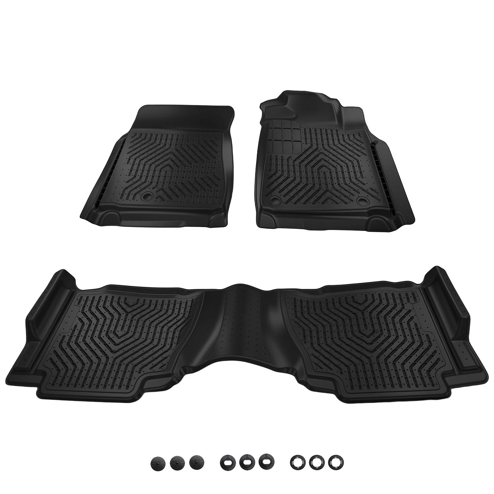 All-Weather Carpet Floor Mats for Toyota Tundra Double Cab (2007–2011) Black