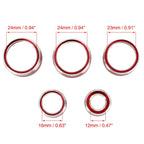 5pcs Red AC Climate Control Knob Trim for Toyota Camry (2018–2020)