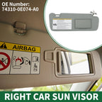 Right Sun Visor for Toyota Highlander (2014–2016, 2019) No. 74310-0E074-A0