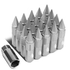 Set of 20 J2 7075 Forged Aluminum M12x1.5 Spiky Cap Lug Nuts with Adapter