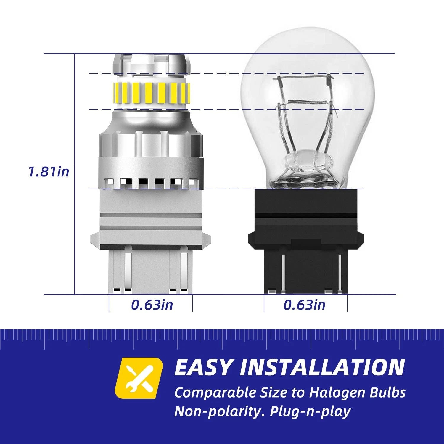 LED Backup Reverse Light Bulbs 3156 3157 3457 W21W for