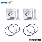 2Pcs Piston Std 12110-93130 for Suzuki Outboard Motor DT9.9 DT15 (N/A)