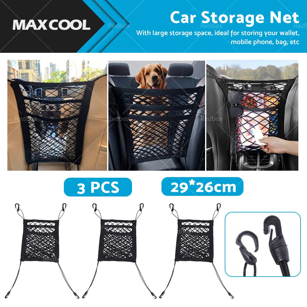 3X Seat Mesh Tidy Storage Net Bag Organizer for Car Truck