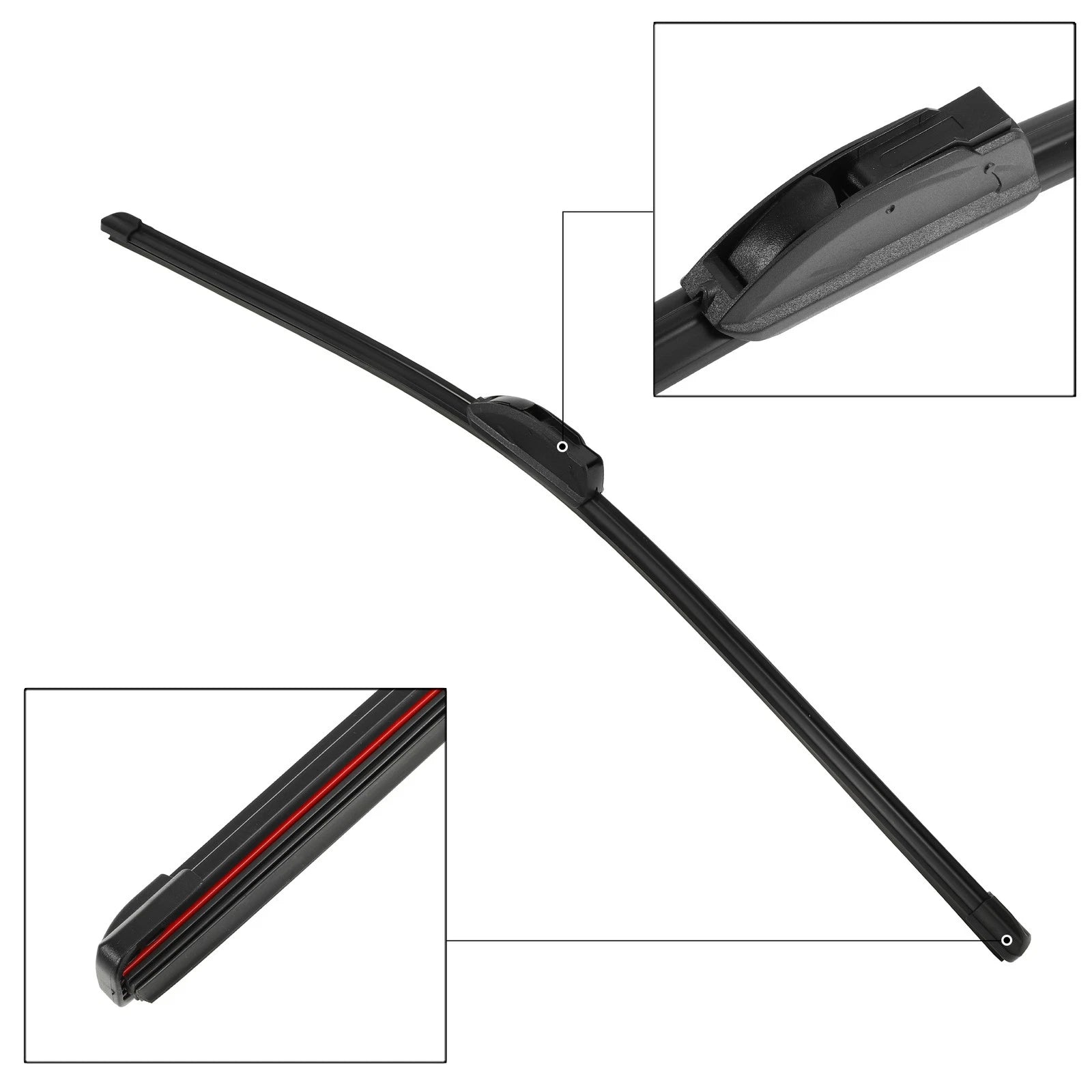 Set of 3 Front Windshield Wiper Blades for Nissan Rogue (2008–2013)