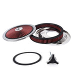Red Chrome Air Cleaner with Washable Filter for Make Model
