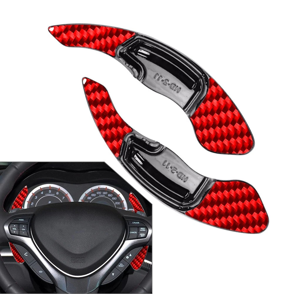 Steering Wheel Shifter Paddle Extensions for Honda Acura MDX ILX (Carbon Red)