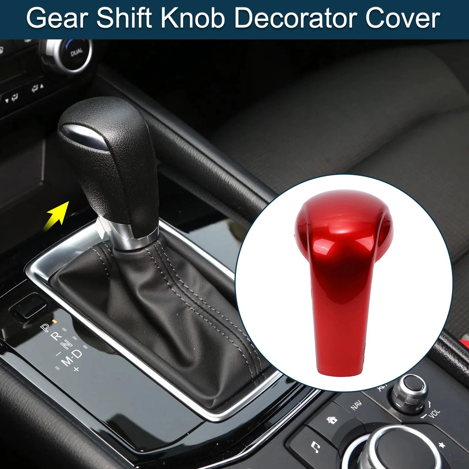 Gear Shift Knob Decorator Cover for Mazda CX-5 (2017–2023) Red
