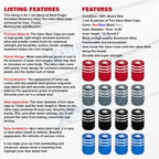 Tire Valve Stem Caps 4-Pack for Universal Cars SUVs Bikes Motorcycles (-)