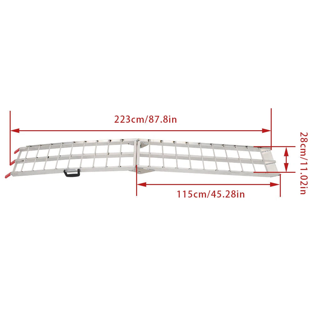 Set of 2 Aluminum Folding Loading Ramps for ATV UTV Truck Motorcycle Lawn Mower