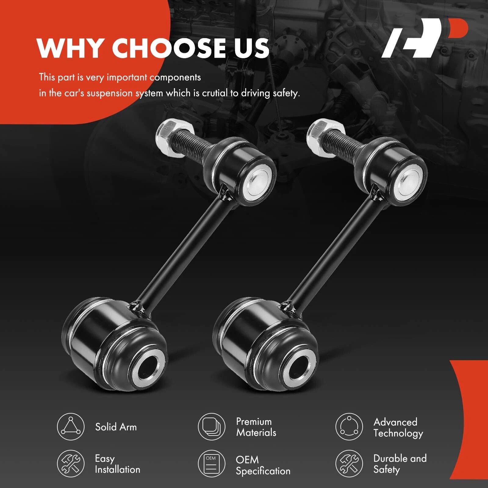 2X Front Stabilizer Bar Links for Jeep Grand Cherokee (2016-2024)