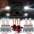 6000K LED Headlight Kit High Low Fog Light Bulbs for Dodge Grand Caravan (2011–2019)