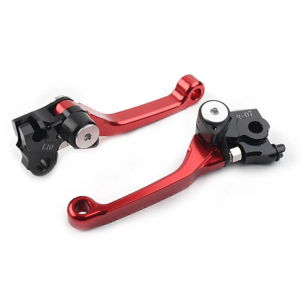 2X CNC Pivot Brake Clutch Levers for Honda CRF250R CRF450R (2007–2022) Red