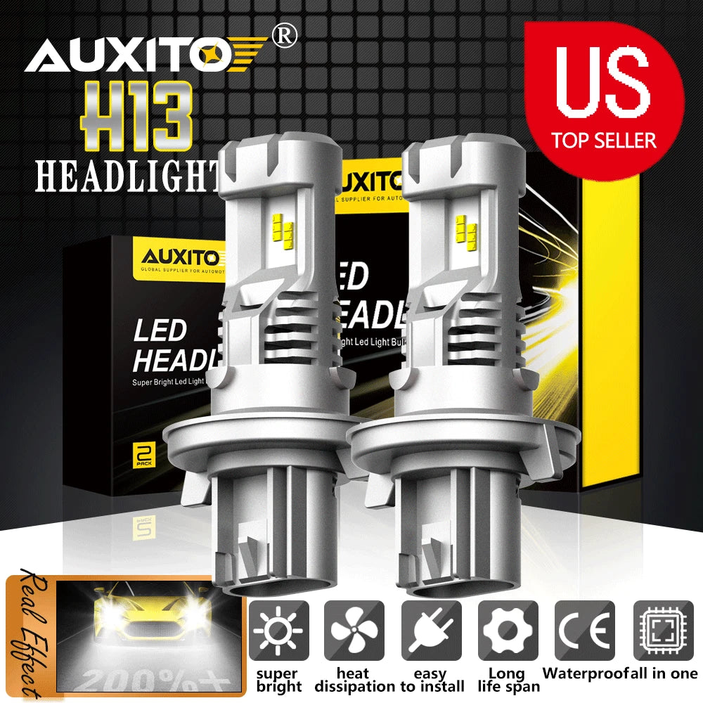 2X H13 Hi-Low Beam LED Headlight Bulbs for Dodge Ram 1500 2500 3500 (2011–2012)