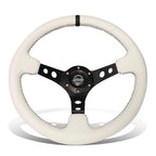 NRG Innovations RST-006BK-WT-B 350mm Racing Steering Wheel for Universal Fit (2010–2023)
