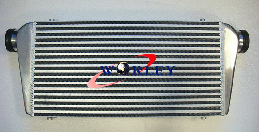 600x300x76mm Front Mount Intercooler + 3" Piping + Black Hoses for Car Model
