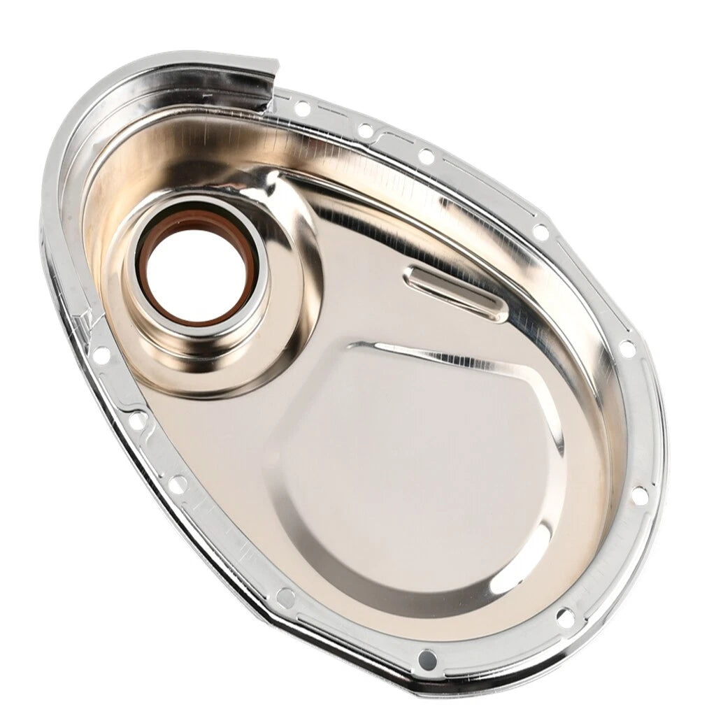 Chrome Timing Chain Cover for SB Chevy V8 283 327 350 383 400 (1960–2002)