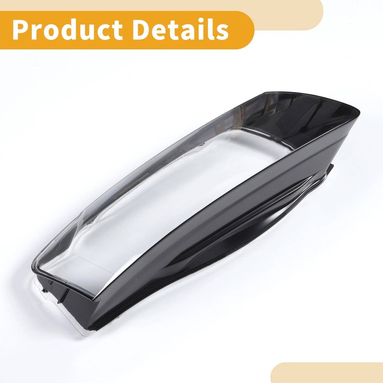 1 Pc Headlight Lens Cover for Audi A5 (2008–2012) Clear Black