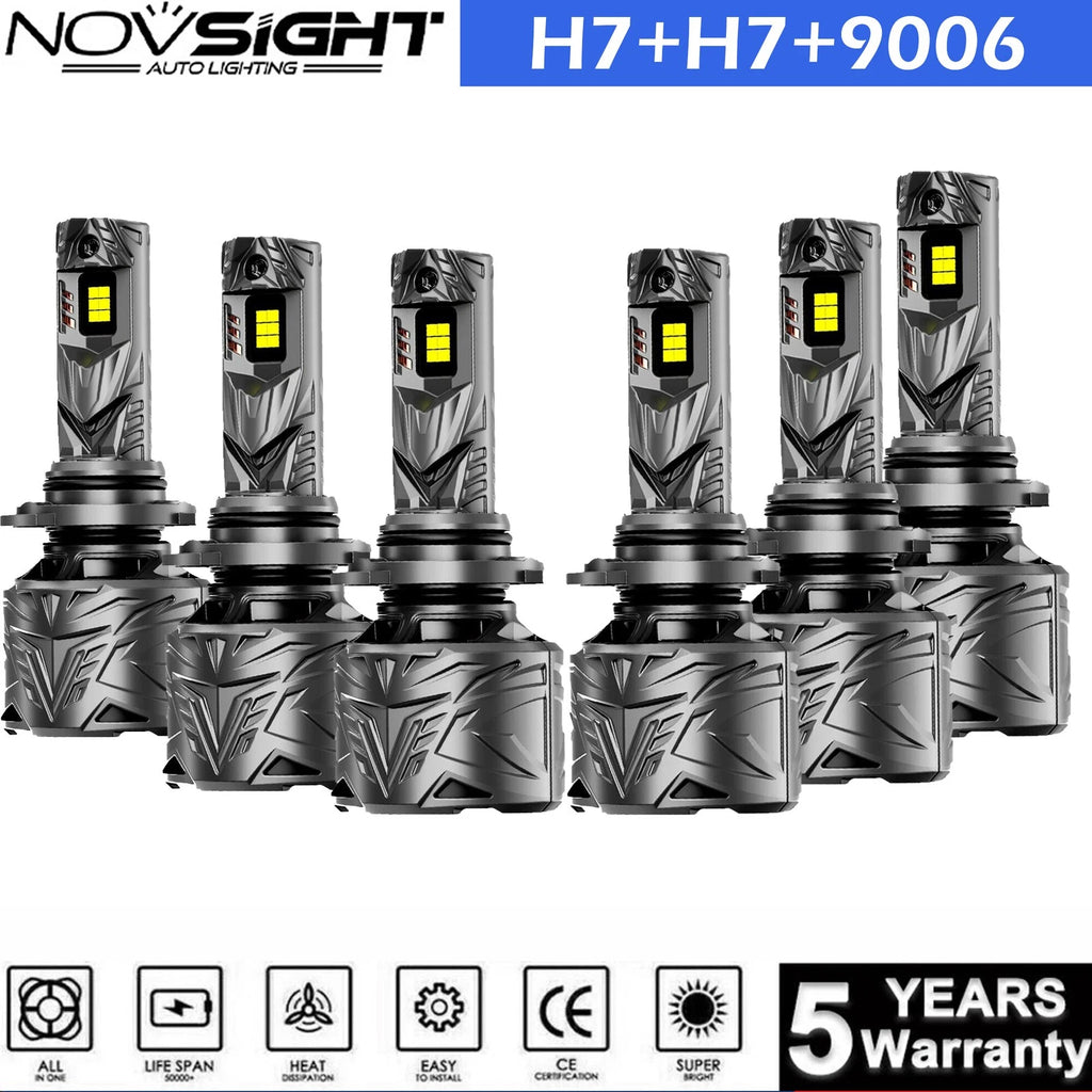 6X H7 9006 LED Headlight Bulbs for Universal Fit (Conversion Kit)