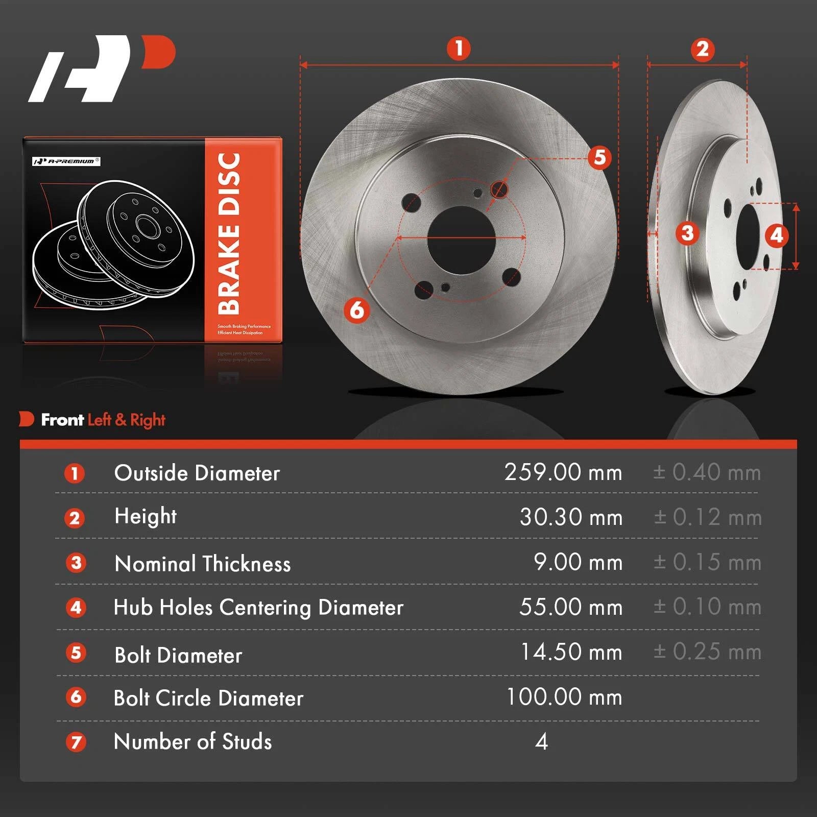 Rear Disc Brake Rotors for Toyota Yaris (2012–2018)