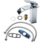 Waterfall Spout Bathroom Basin Faucet for Chrome Sink Mixer Tap (—)
