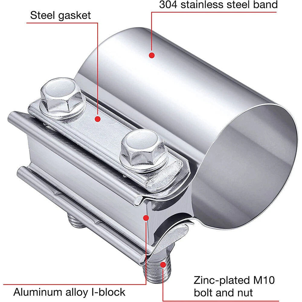 2.25" Butt Joint Exhaust Band Clamp for Universal Applications (T304)
