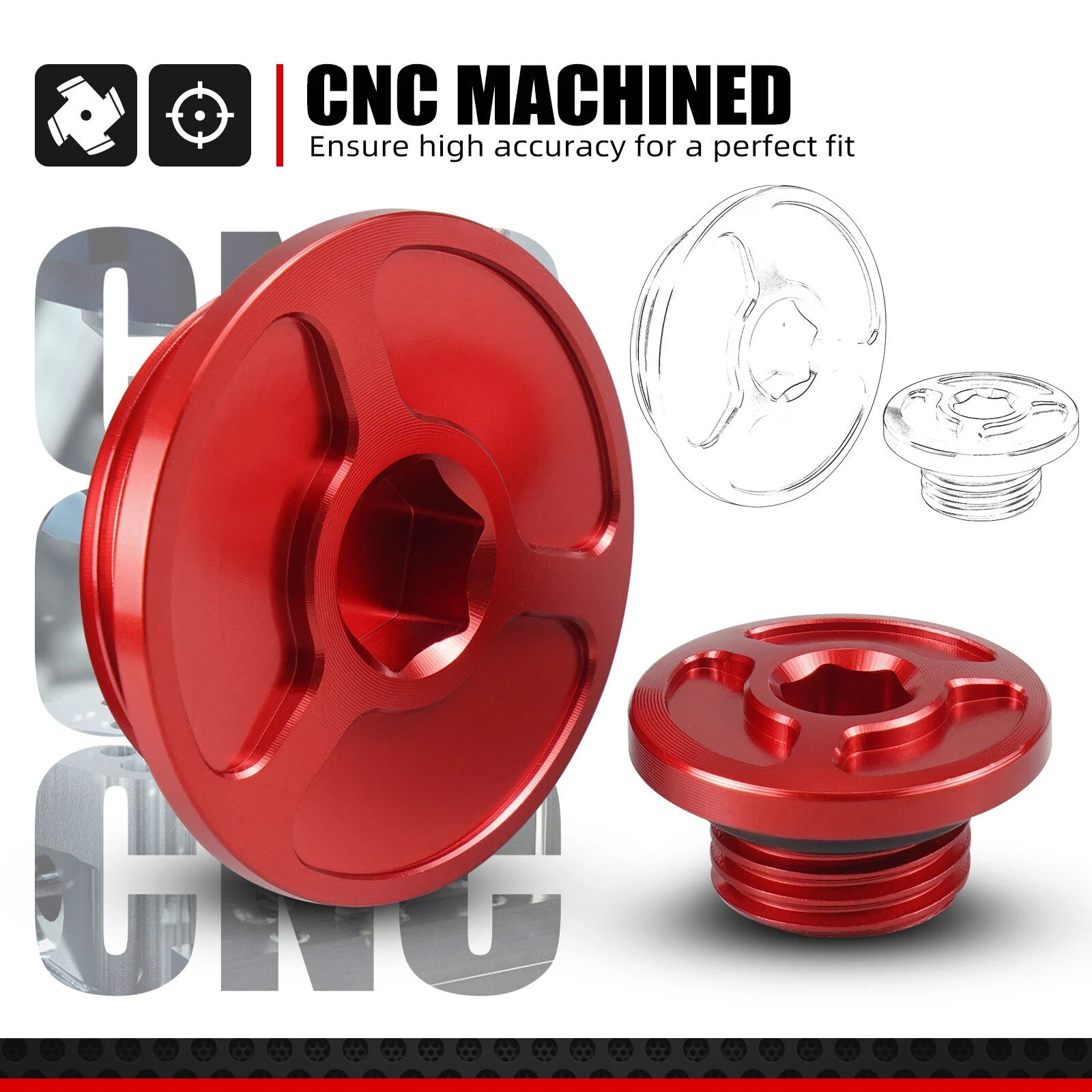 CNC Crankcase Engine Plugs Screws for Honda CRF230F CRF150R (2003–2020)