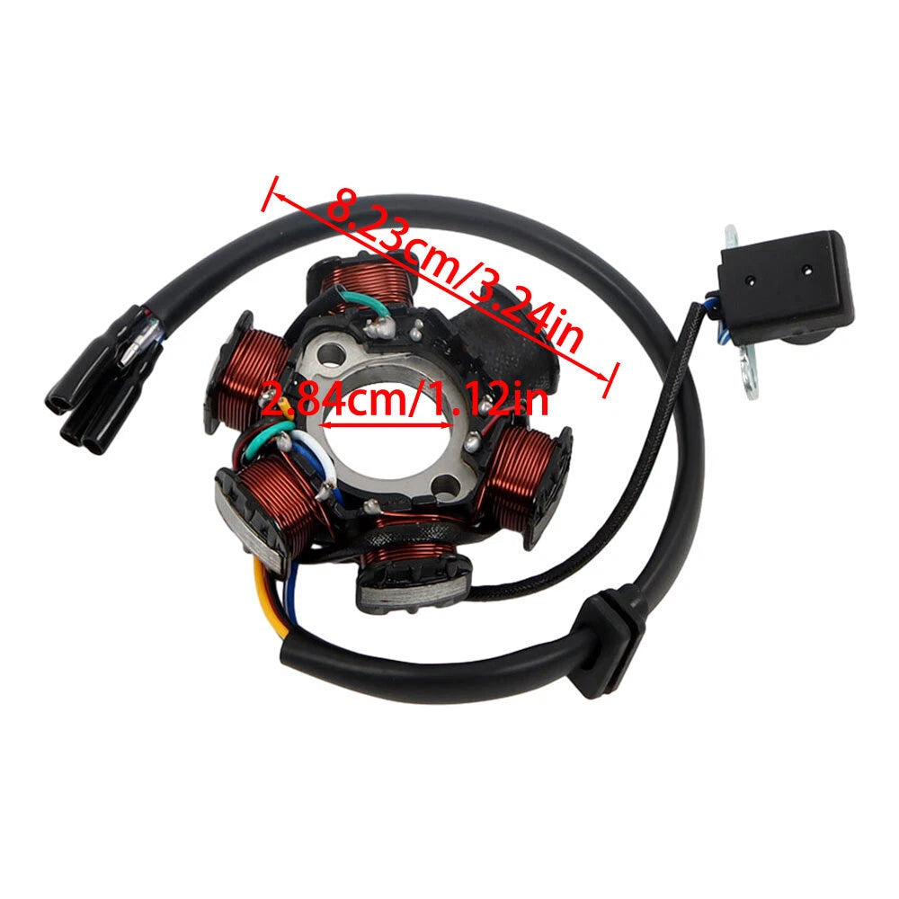 Coil Pole Magneto Flywheel Stator for 50cc 70cc 110cc 125cc PIT Quad ATV