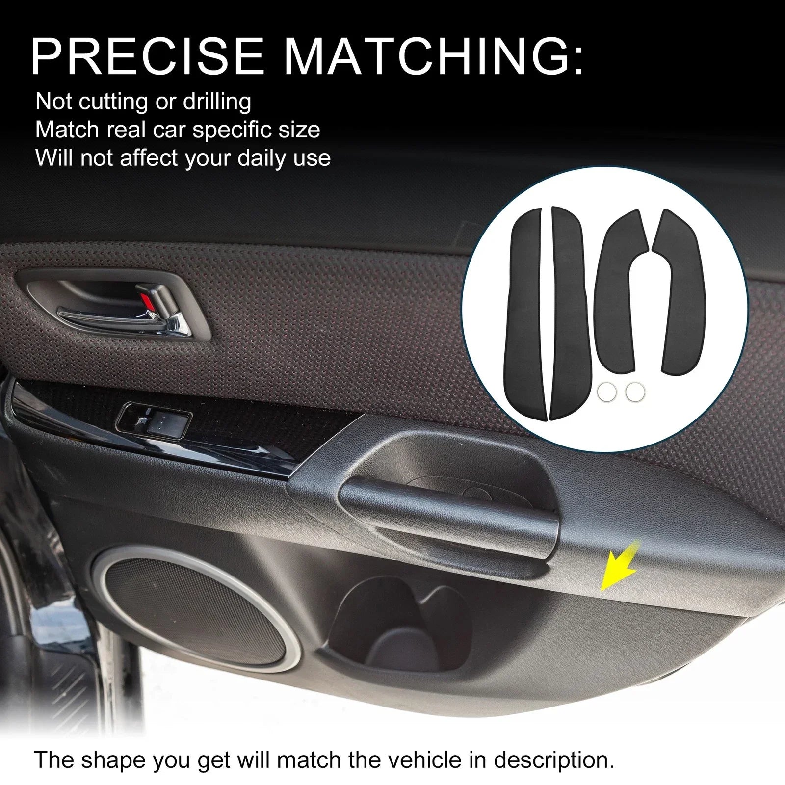 Short Wheelbase Leather Kick Pad Sticker for BMW 5 Series (2011-2017)