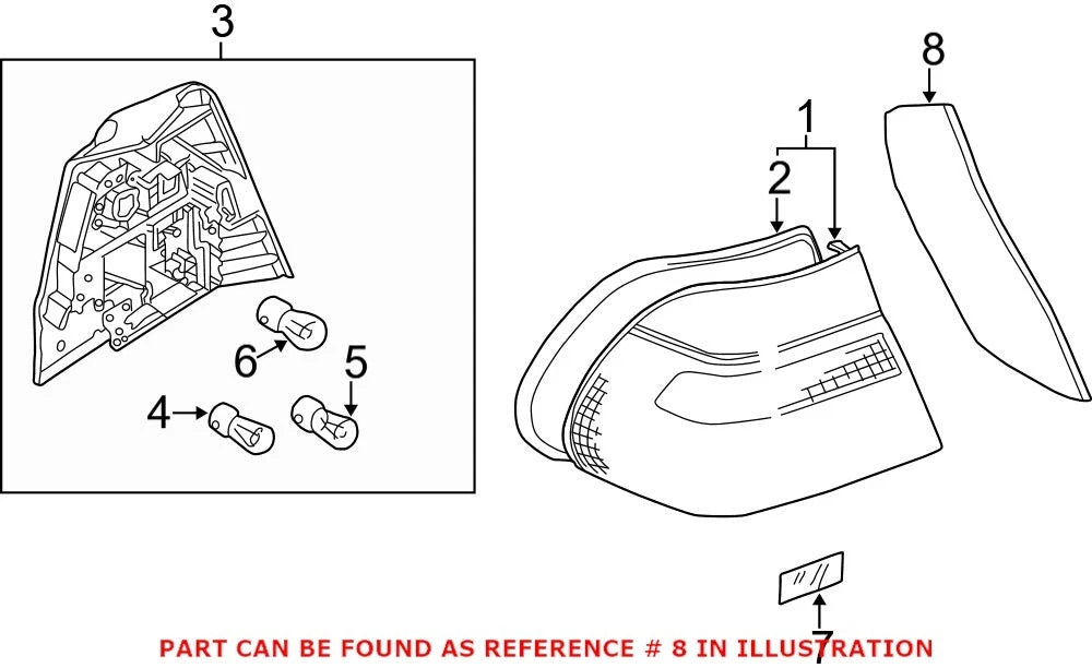Tail Light Cover for BMW (OEM 63216933018)
