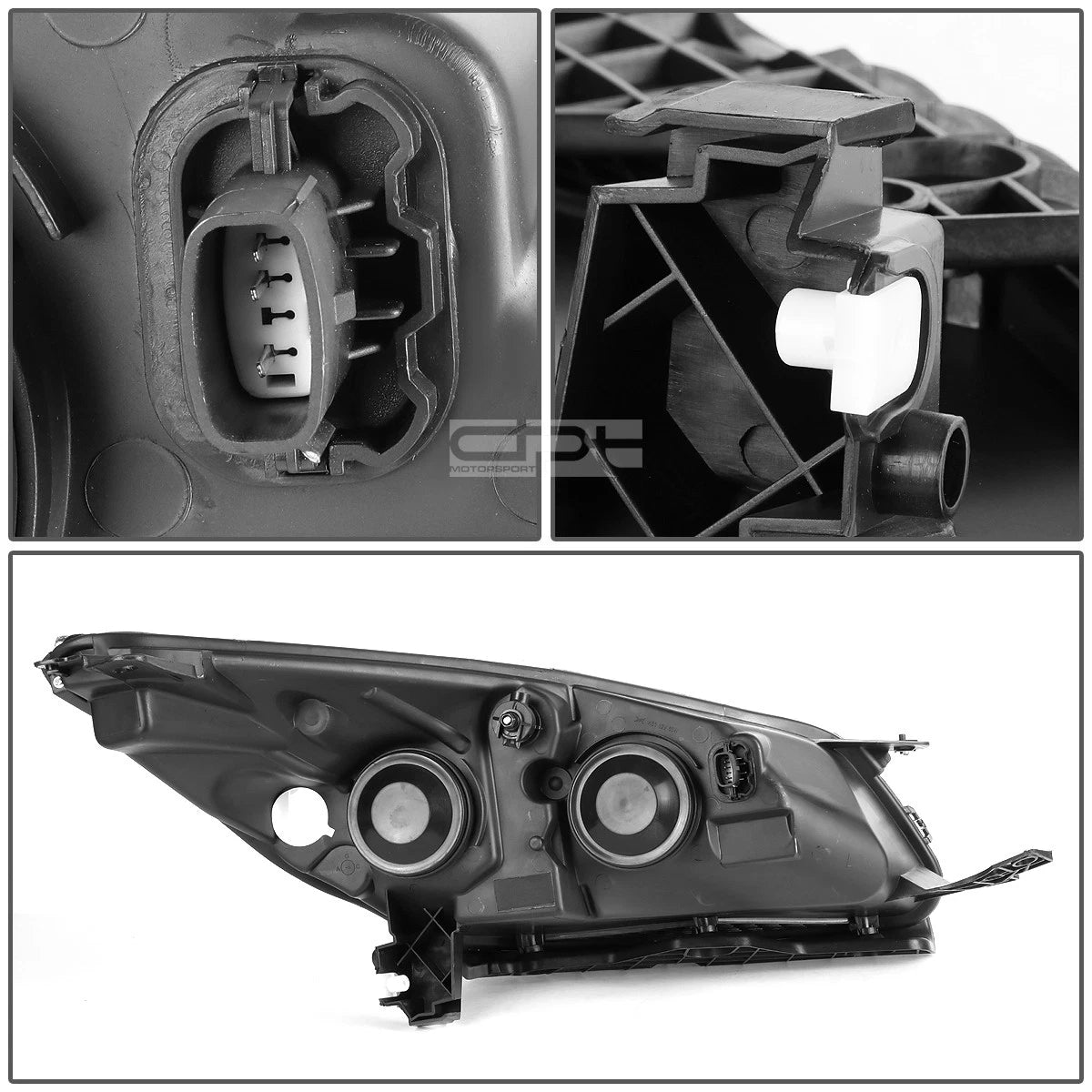 Pair of Headlights for Ford Escape (2013–2016) - Black/Amber Signal