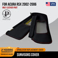 2PC Leather Sunvisors for Acura RSX (2002–2006) Black Red Stitch