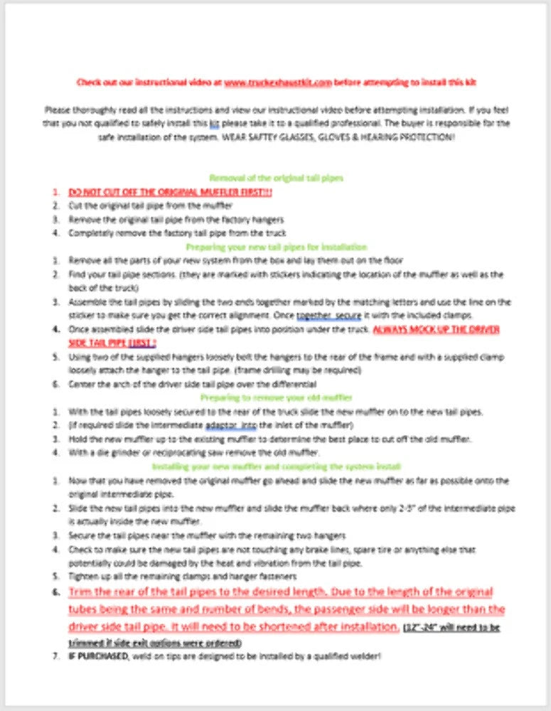 Dual Exhaust Kit for Ford F150 F250 (1998-2003)