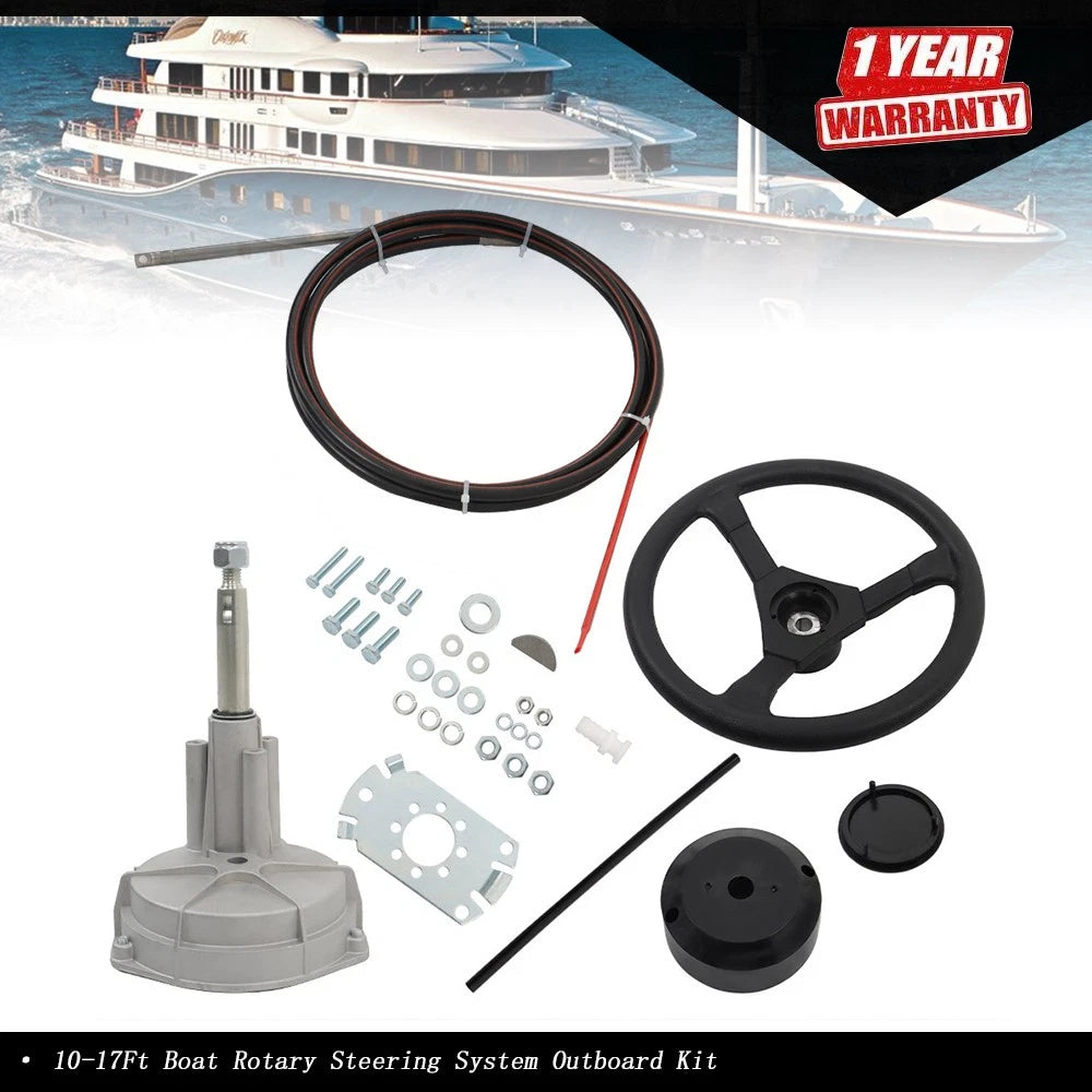 Boat Rotary Steering System for Outboard Motor (10-17 Ft)