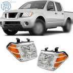 Set of 2 Chrome Housing Headlights for Nissan Frontier (2009–2021)