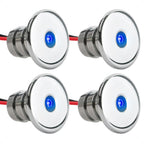 Set of 4 Round Blue LED Courtesy Lights for Boat Interior