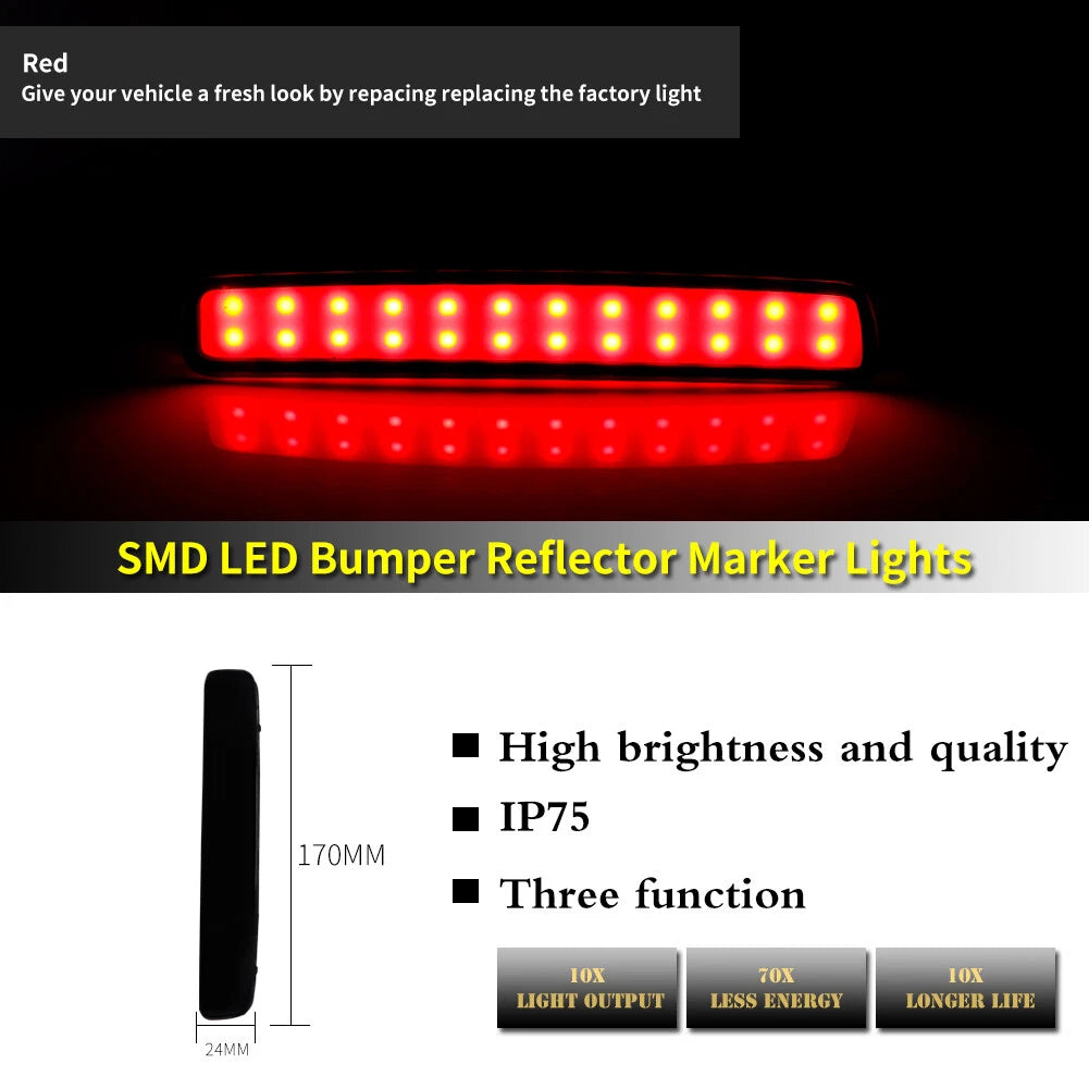 Smoke LED Rear Bumper Reflector Lights for Toyota GR Corolla (2023–2023)