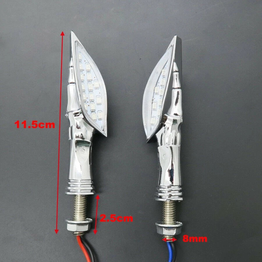 2X 8mm/10mm LED Turn Signal Light Indicators for Motorcycle