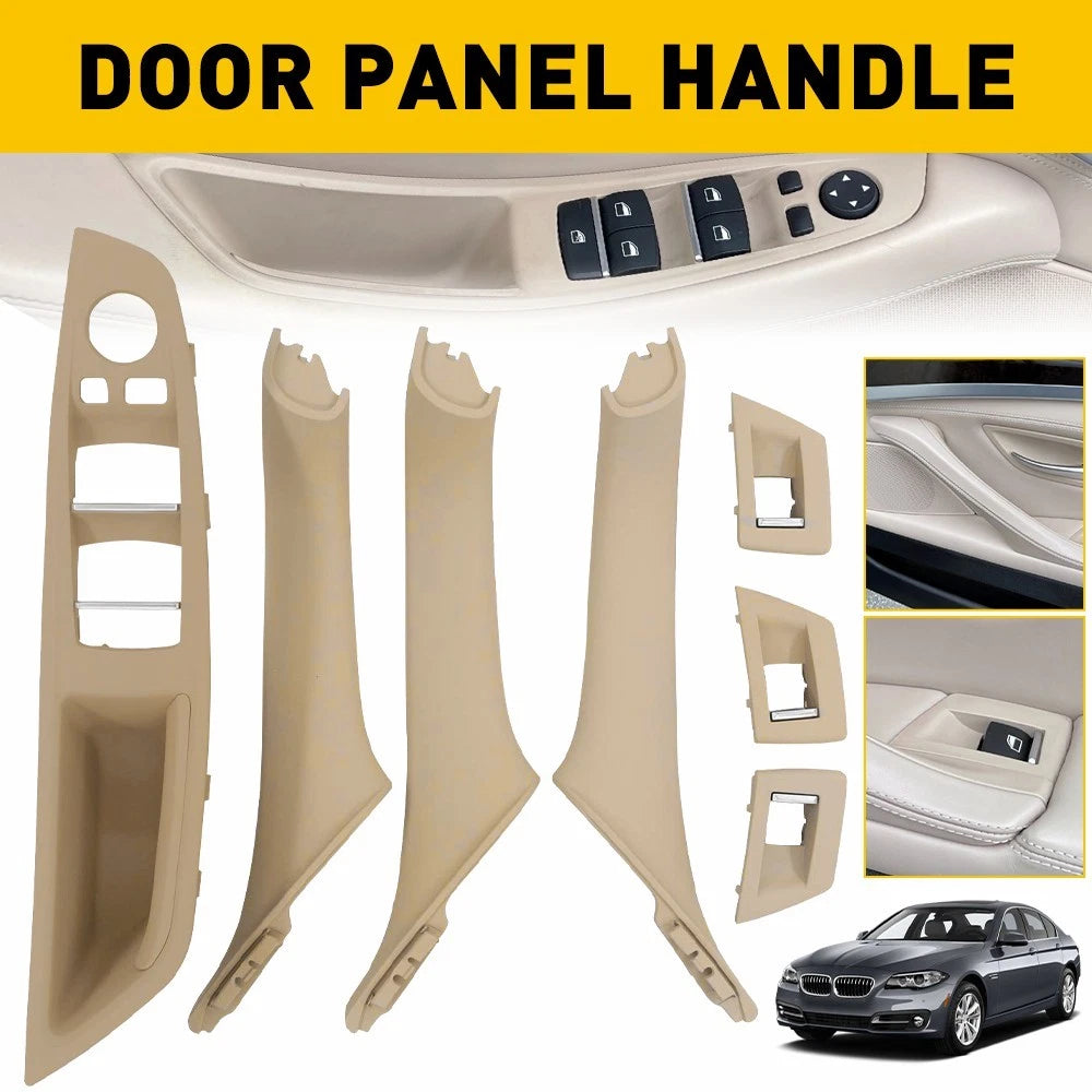 Set of 2 Inner Door Panel Handle Pull Trim Covers for BMW 5 Series (2010-2017)