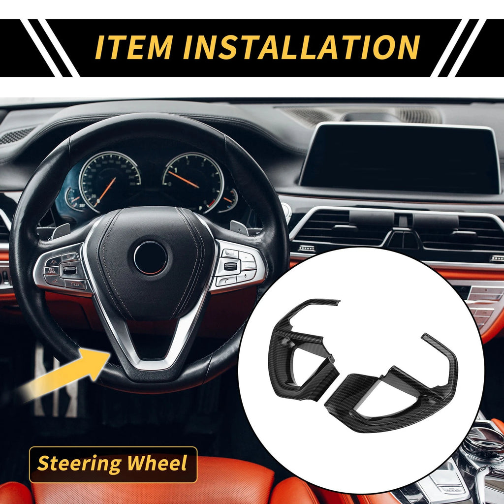 Set of 2 Carbon Fiber Steering Wheel Cover Trims for Toyota Tundra (2022–2024)