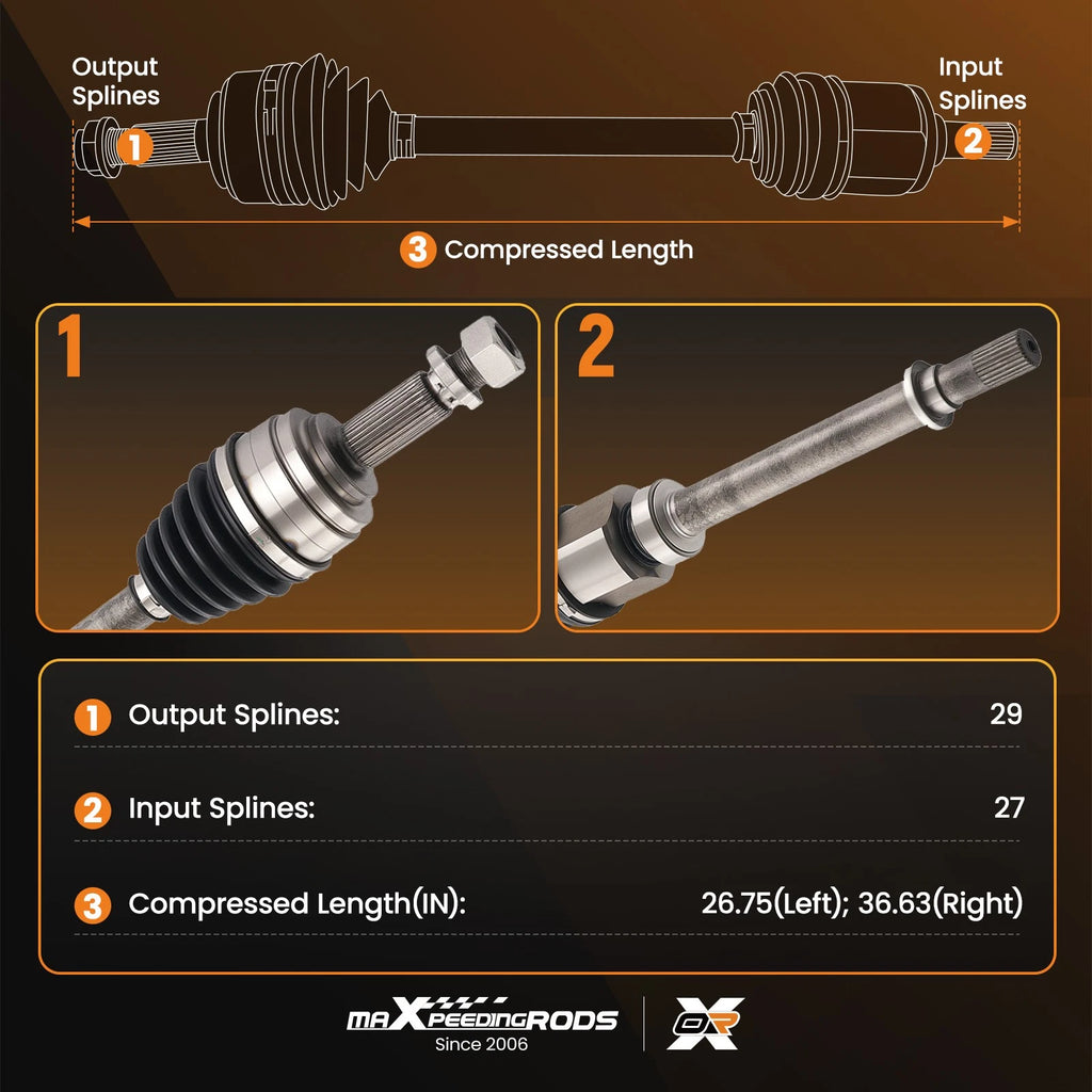 CV Axle Shaft Set for Nissan Sentra 2.0L Auto CVT (2007–2012)