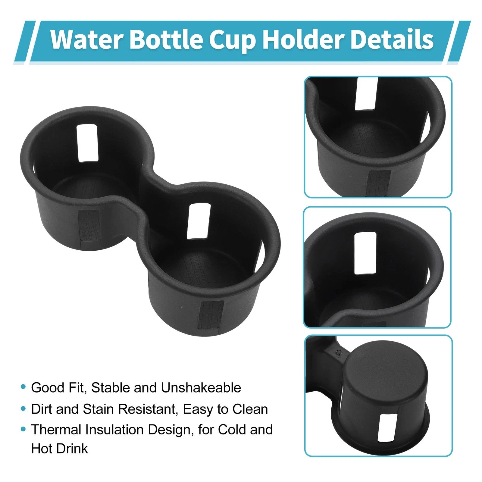 Center Console Cup Holder Organizer for Honda Pilot (2023–2025) - Silicone Black