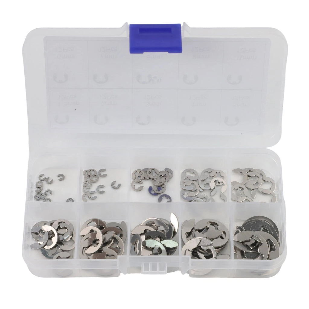 Set of 120 E Clips Circlips Stainless Steel Retaining Rings 1.5mm to 10mm